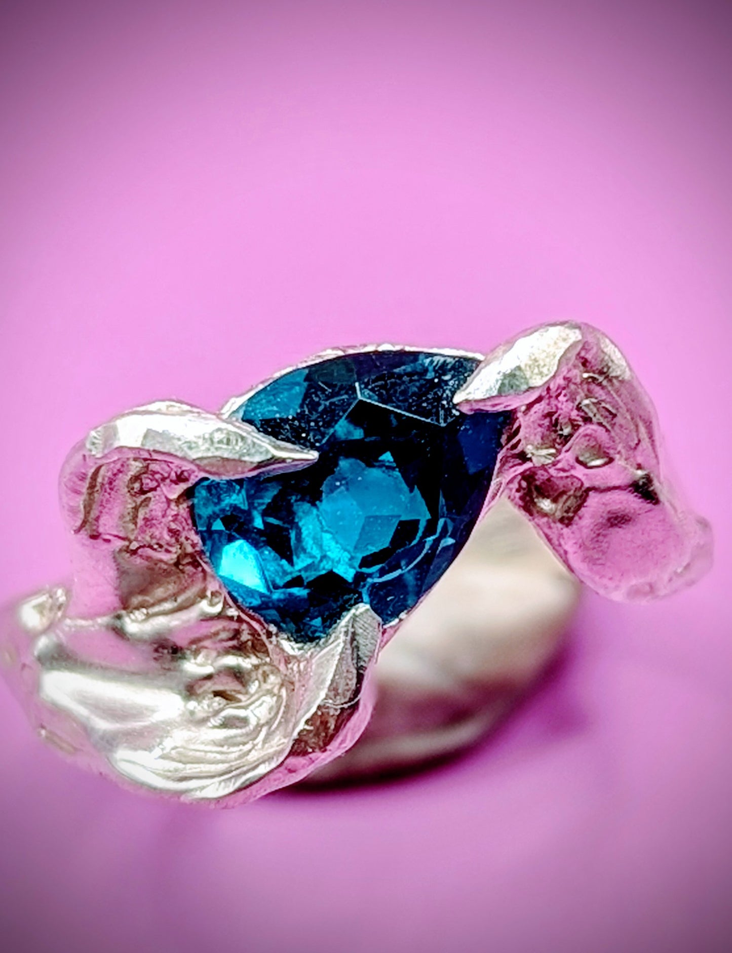 Textured handmade silver ring inspired by Hendrix – bold, rebellious jewellery design